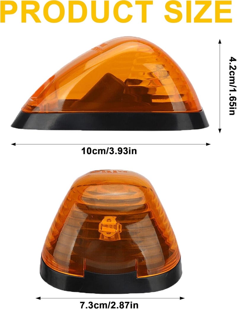 GLOFE 5X Cab Roof Marker Lights LED Amber Top Clearance Running Lights Compatible with Ford 1999-2016 F150 F250 F350 F450 F550 Super Duty Pickup Trucks SUV (5PCS, Amber Lens) - Image 4